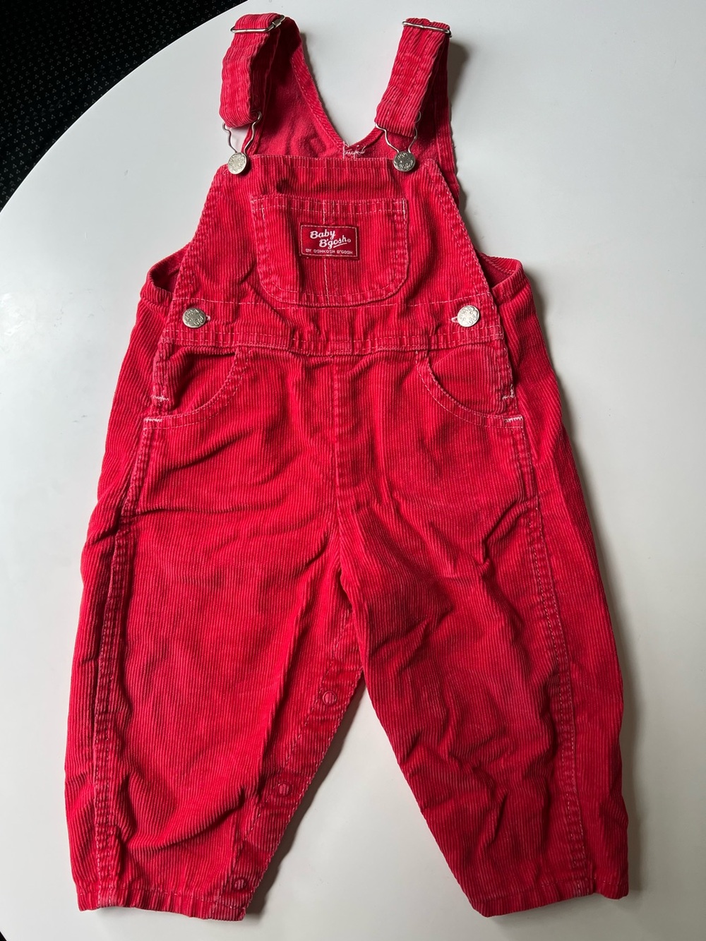 Vintage 90s Baby B'gosh Red Corduroy Overalls 18M